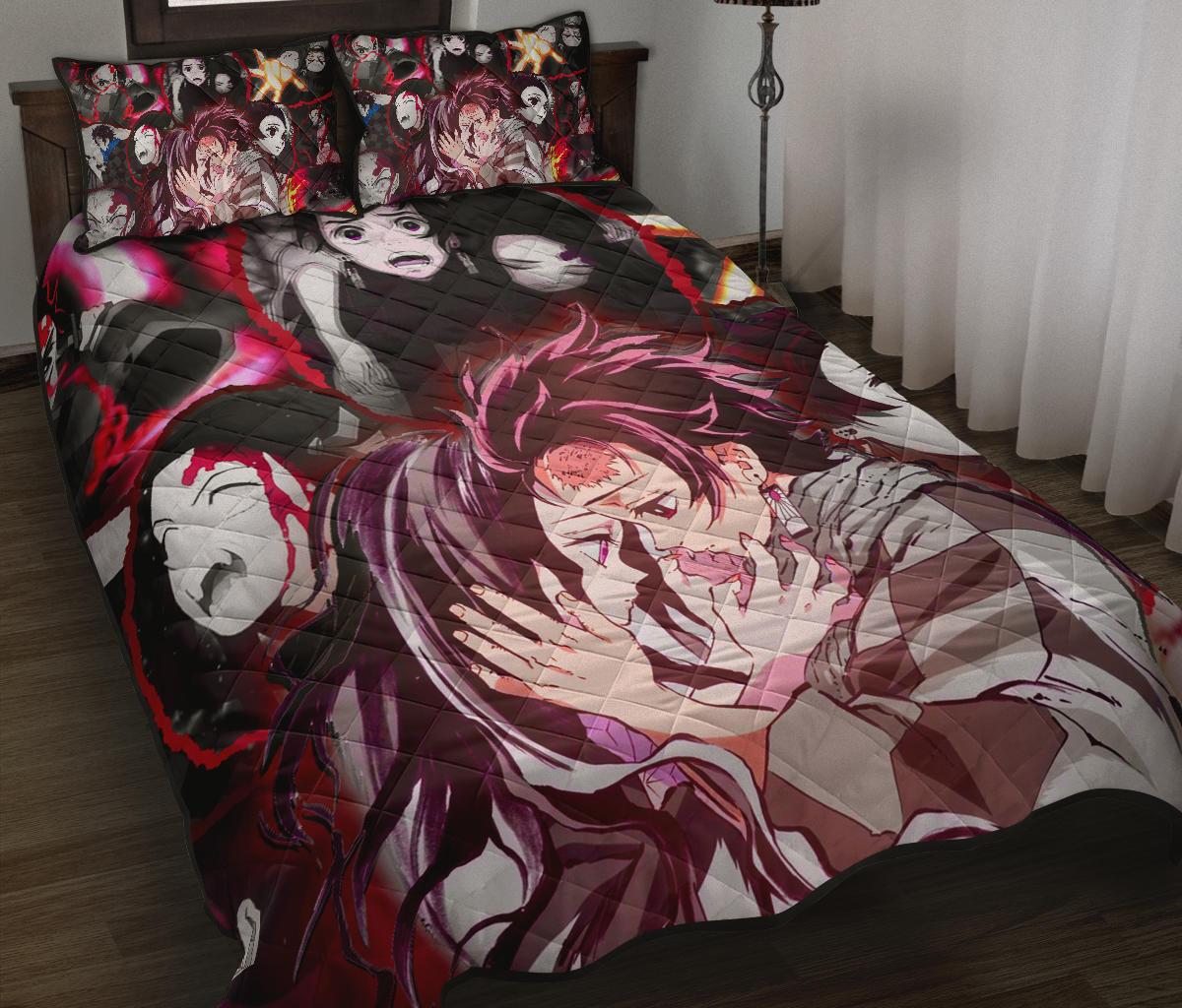 Demon Slayer 5 Anime Quilt Bed Set Pillow Case Amazing Decor Gift Ideas