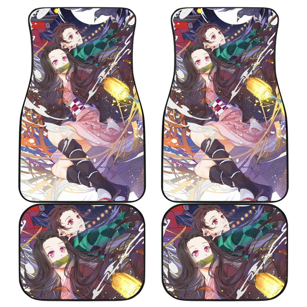 Tanjiro Kamado And Nezuko Kamado Demon Slayer Uniform 7 Anime Car Floor Mats Custom Car Accessories Car Decor 2022