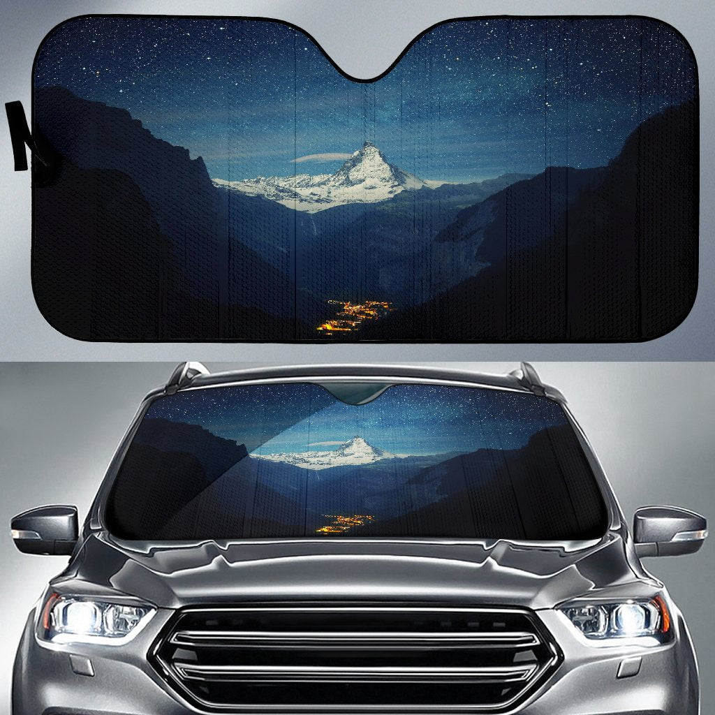 Switzerland Mountains Stars Night Sun Shade Gift Ideas 2022