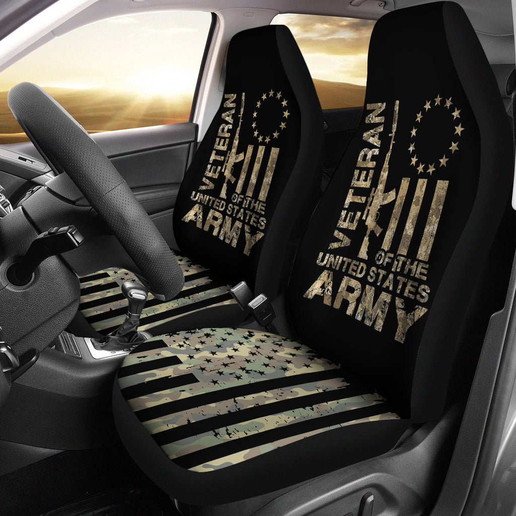 Betsy Ross Flag Us Army Veteran Camo Car Seat Covers