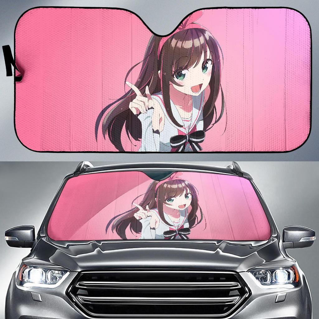 Kizuna Ai Anime Girl Pink 4K Car Sun Shade Gift Ideas 2021