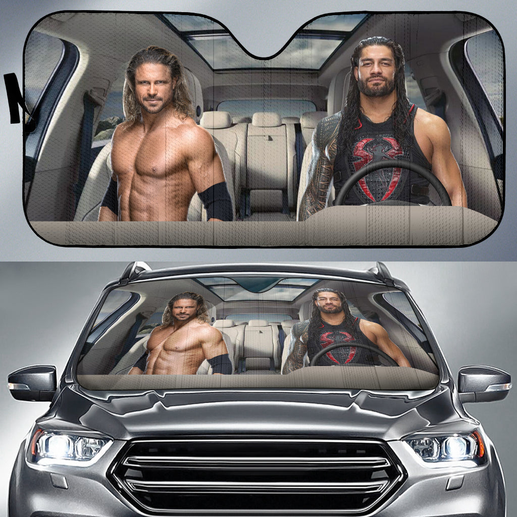 Roman Reigns Vs John Morrison Wwe Driving Auto Sun Shade