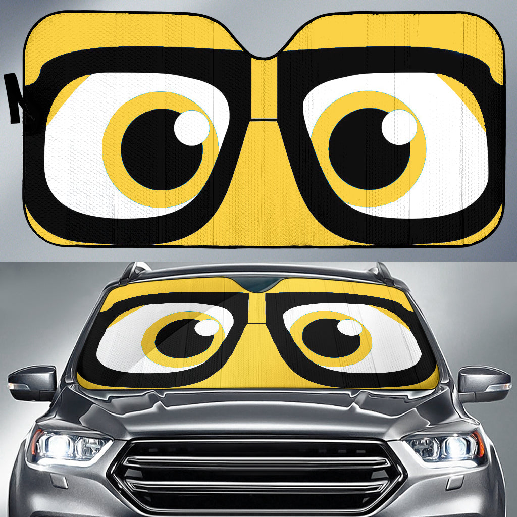 Yellow Boy Cartoon Funny With Glass Car Auto Sun Shades Windshield Accessories Decor Gift