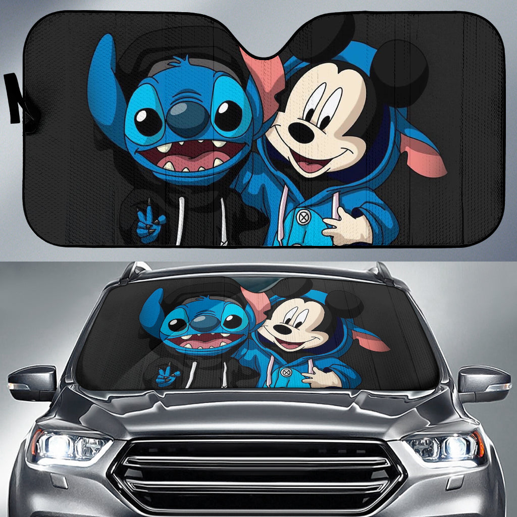 Stitch And Friend Car Auto Sun Shades Windshield Accessories Decor Gift