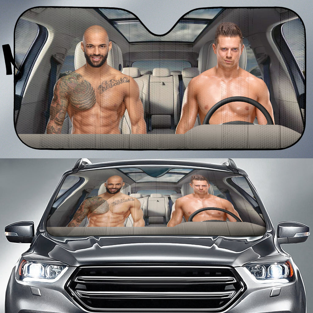 The Miz Vs Ricochet Wwe Driving Auto Sun Shade