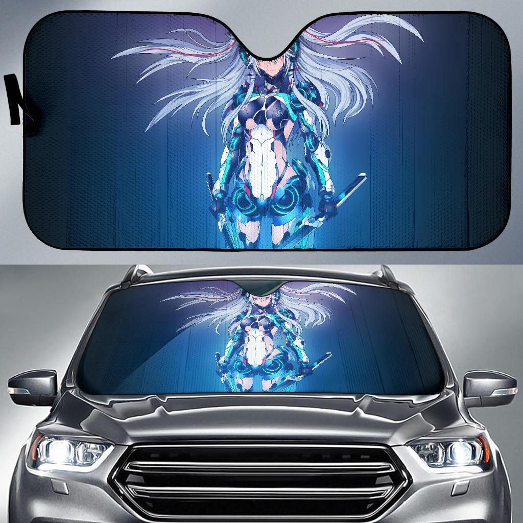 Mecha Girl 4K Car Sun Shade Gift Ideas 2022