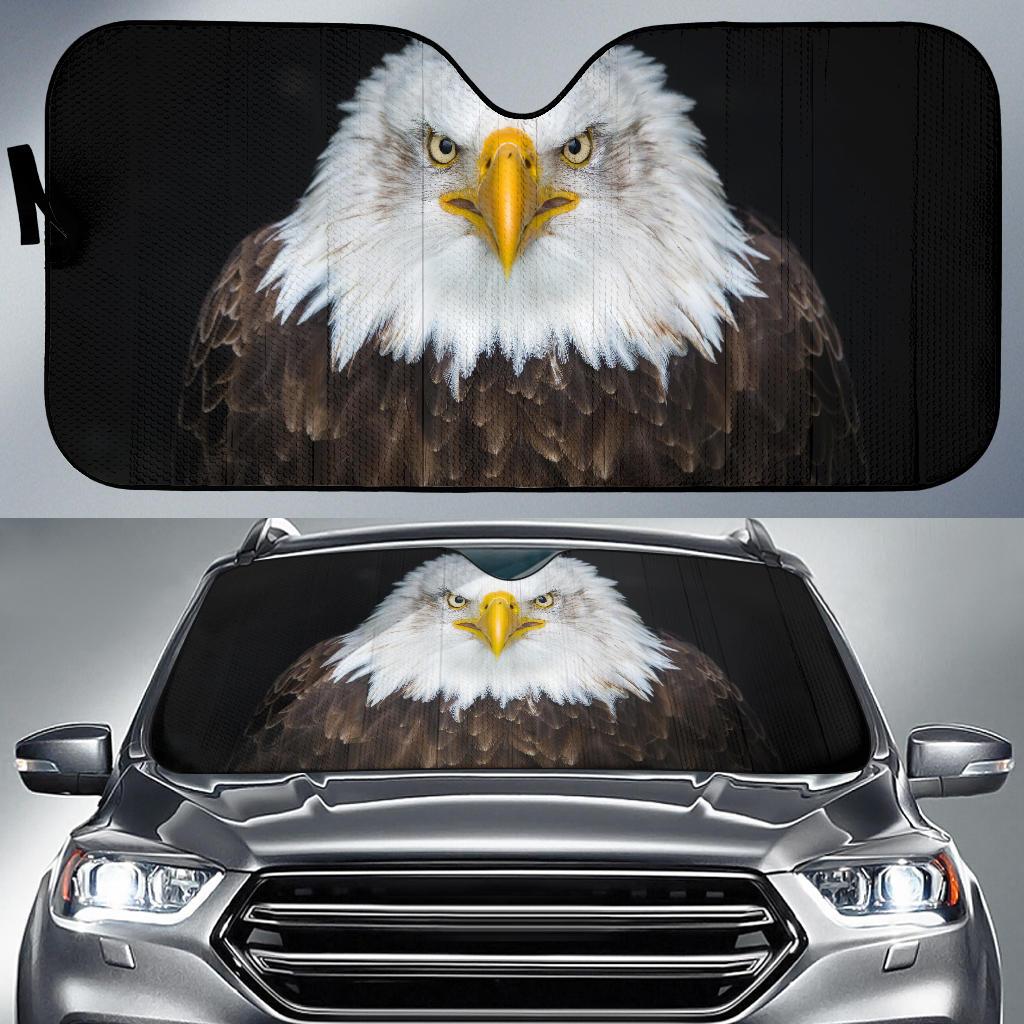 Bald Eagle North America Bird Dark Background 4K 8K Car Sun Shade Gift Ideas 2022