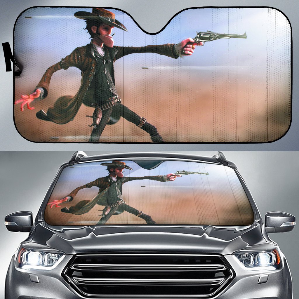Cowboy Guns Battle Car Auto Sunshades Amazing Best Gift Ideas 2022