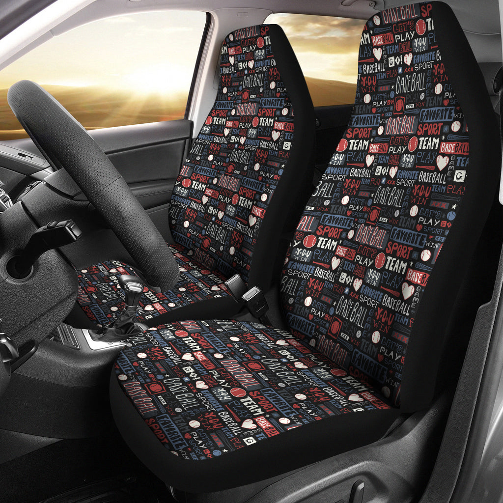 Abstract Sketch Pattern Baseball Car Seat Covers