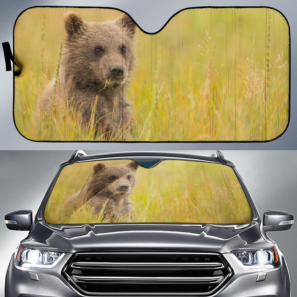 Brown Bear Grass Hd Car Sun Shade Gift Ideas 2021