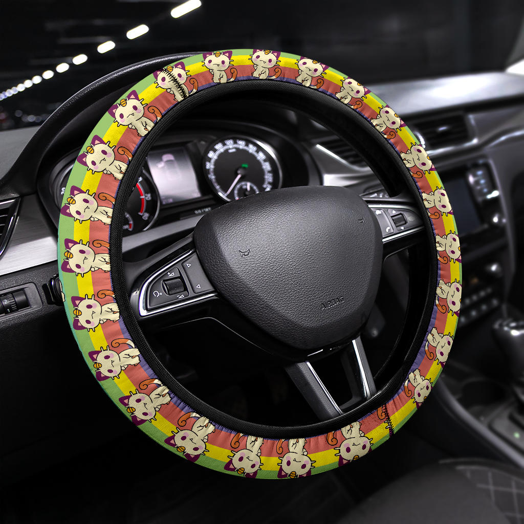 Meowth Pokemon Anime Custom Car Steering Wheel Cover