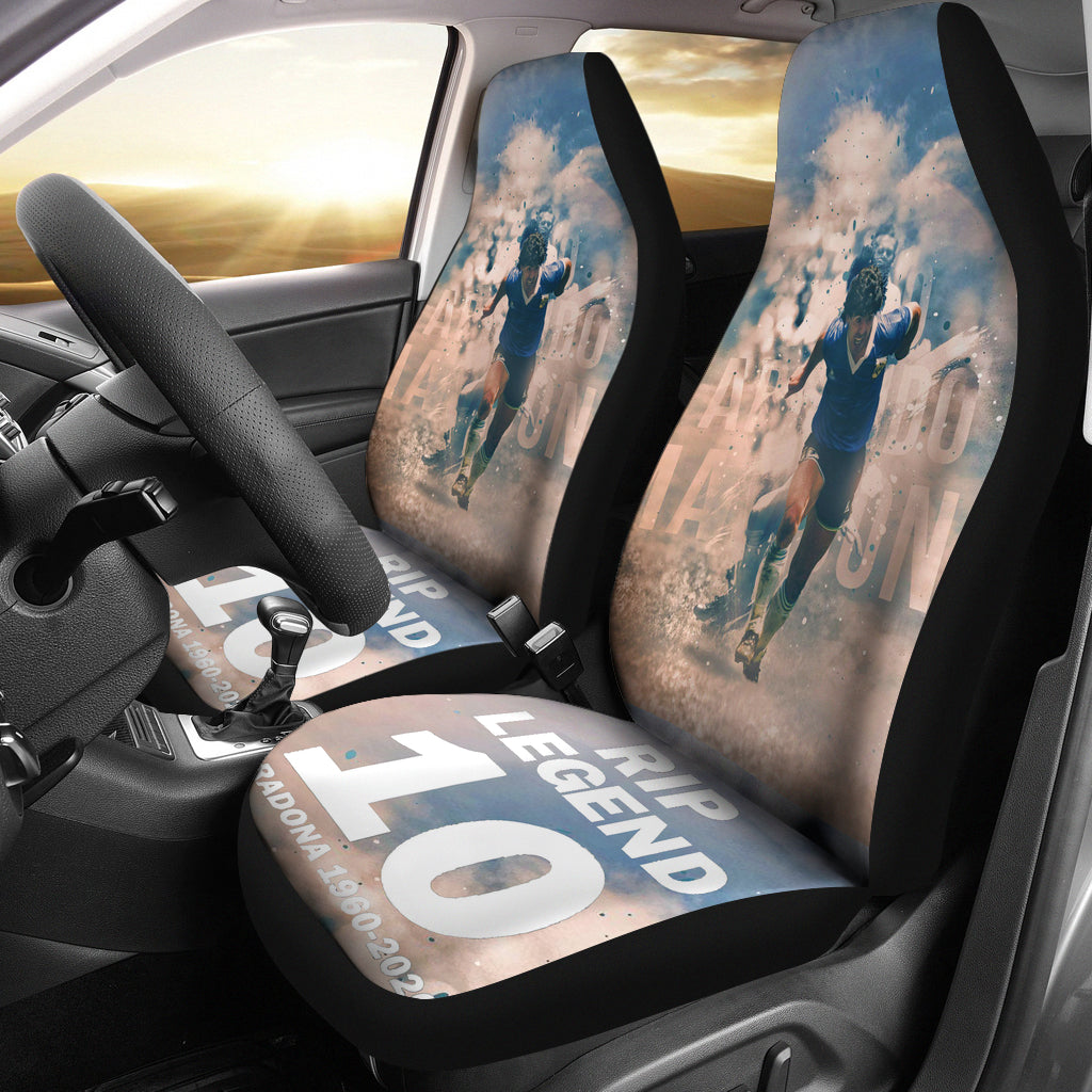 Rip Soocer Legend Diego Armando Maradona 10 Rip 1969 2022 Car Seat Covers Gift For Fooball