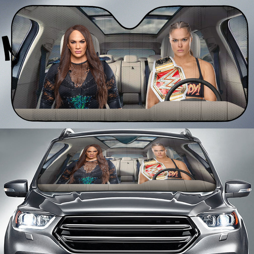 Ronda Rousey Vs Nia Jax Wwe Driving Auto Sun Shade