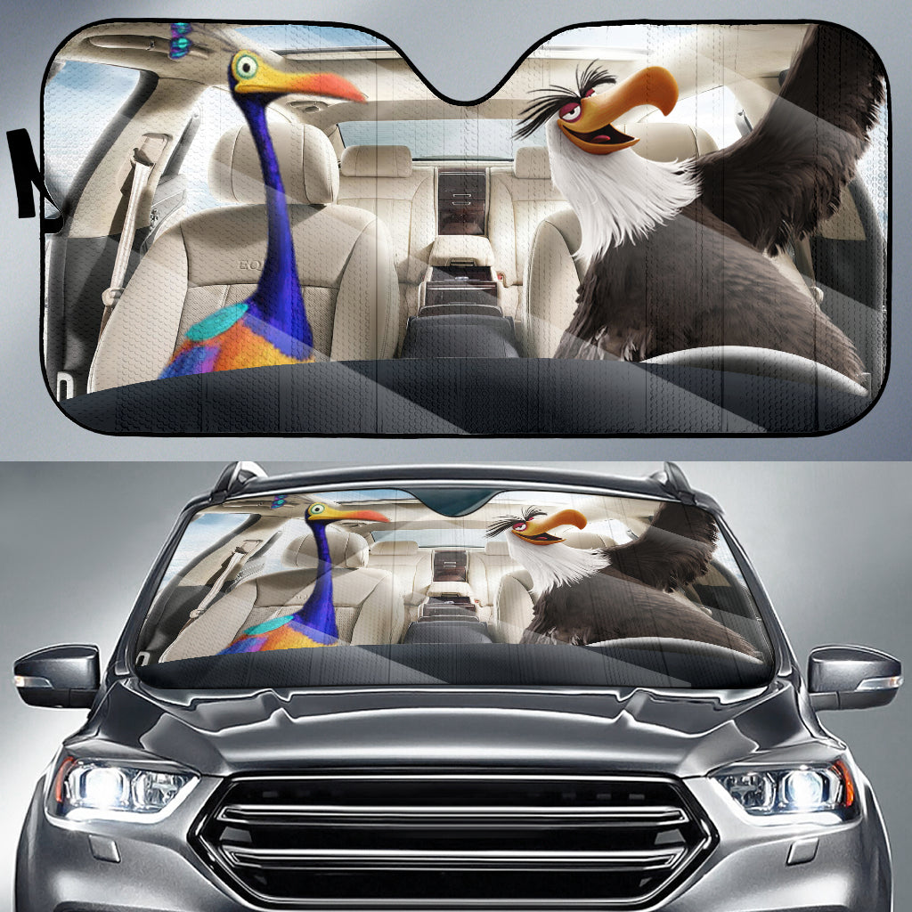 Black Cat With Beauty Cat Car Sunshade