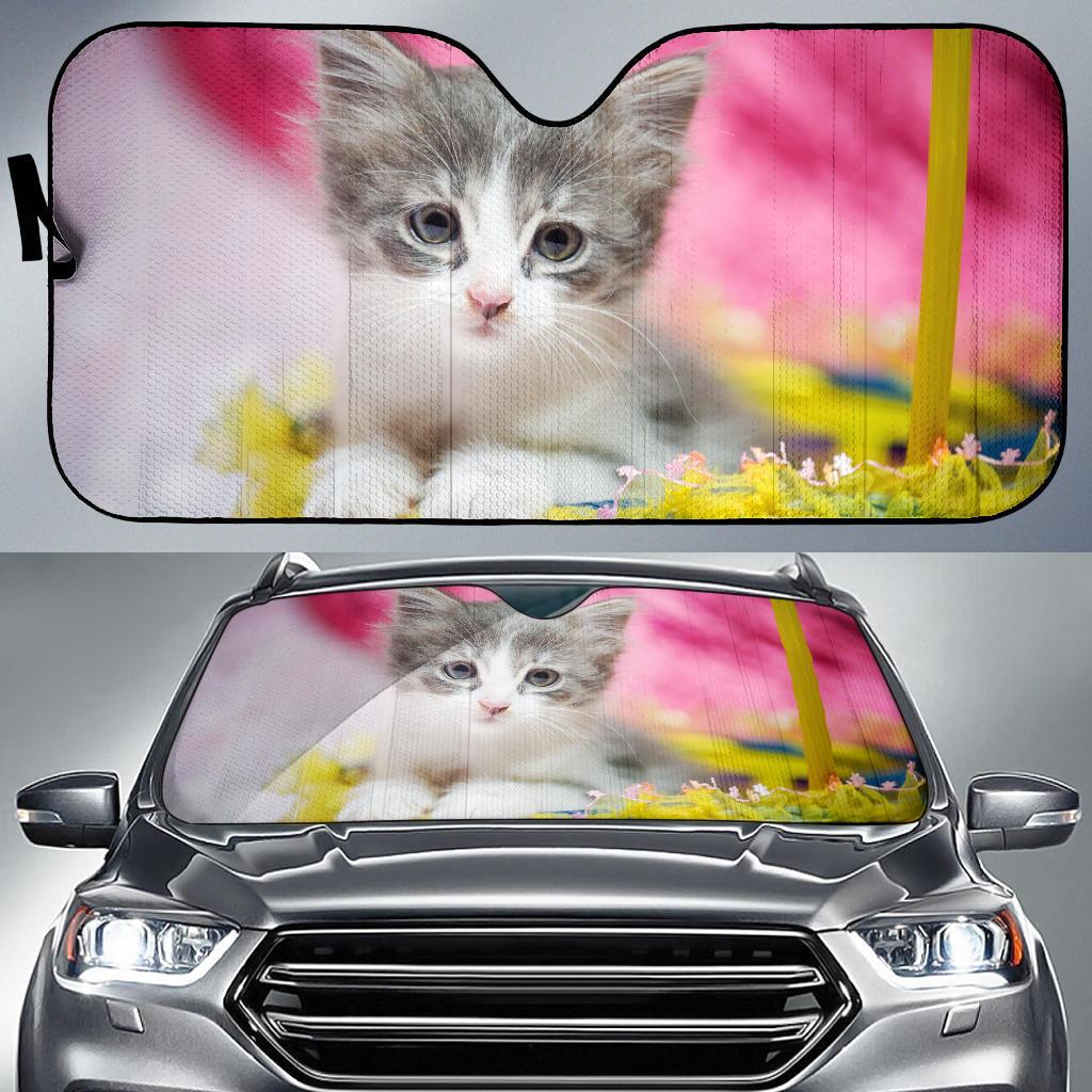 Cute Kitten Cat Hd Car Sun Shade Gift Ideas 2022