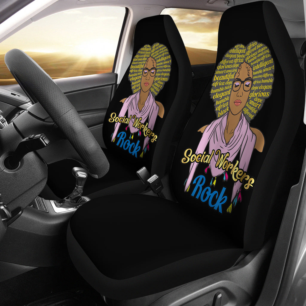 Social Workers Gift Black Girl Magic Car Seat Covers