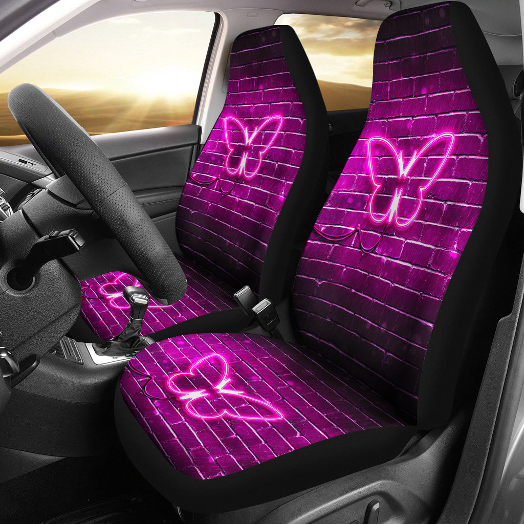 Neon Butterfly Car Seat Covers