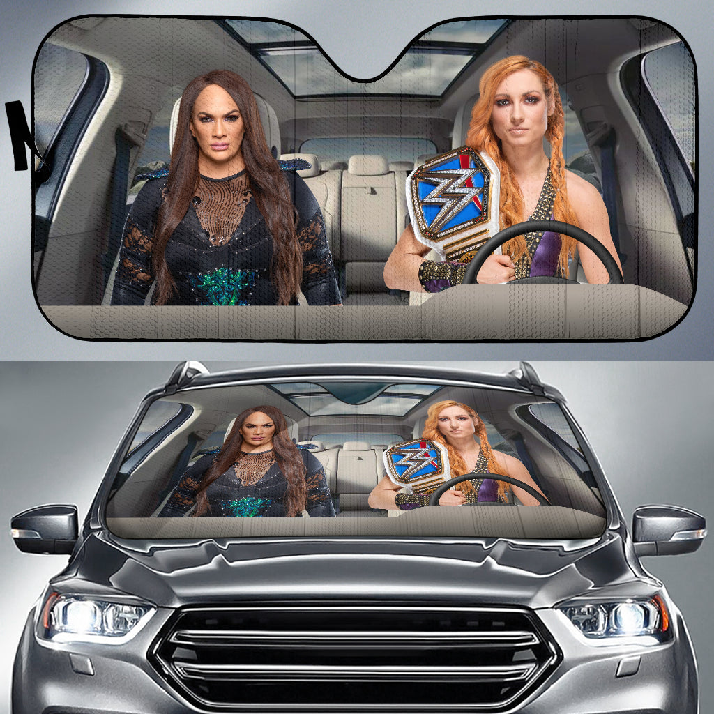 Becky Lynch Vs Nia Jax Wwe Driving Auto Sun Shade