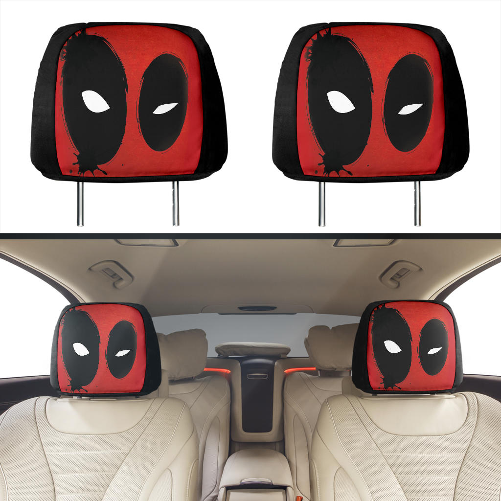 Deadpool Face Symbol Car Seat Headrest Cover