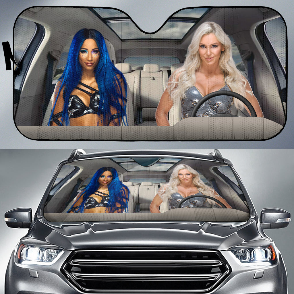 Charlotte Vs Sasha Banks Wwe Driving Auto Sun Shade