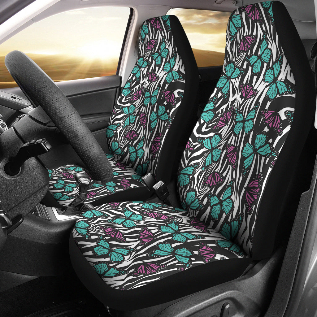 Colorful Butterfly Zebra Seat Covers