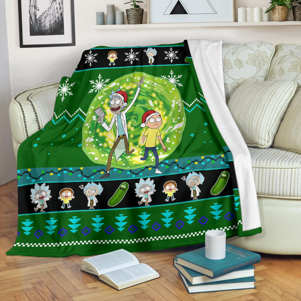 Rick And Morty Christmas Blanket Amazing Gift Idea