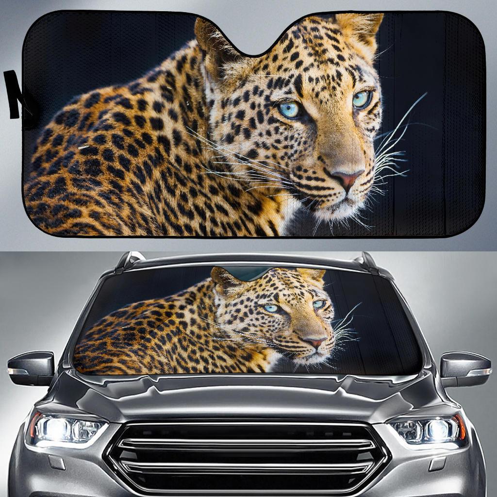 Leopard Portrait 4K Car Sun Shade Gift Ideas 2022