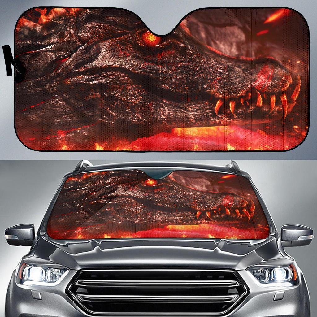 Crocodile Hell Lava Fire Hd Car Sun Shade Gift Ideas 2022