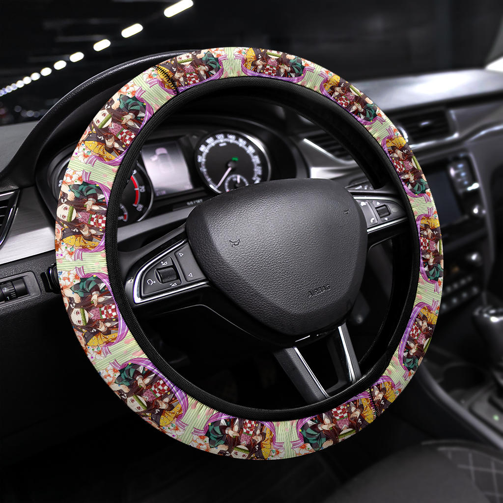 Chipi Demon Slayer Anime Car Steering Wheel Cover 2