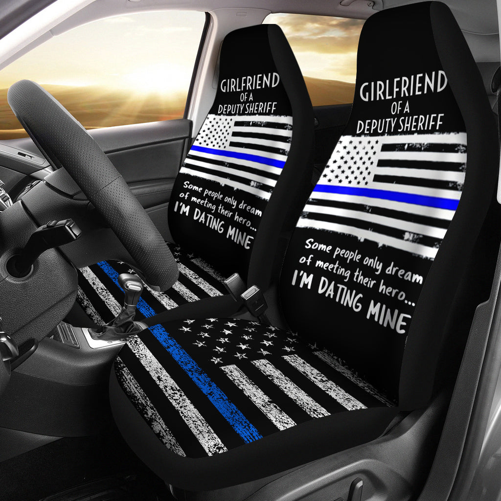 Proud Girlfriend Of A Deputy Sheriff Thin Blue Car Seat Covers