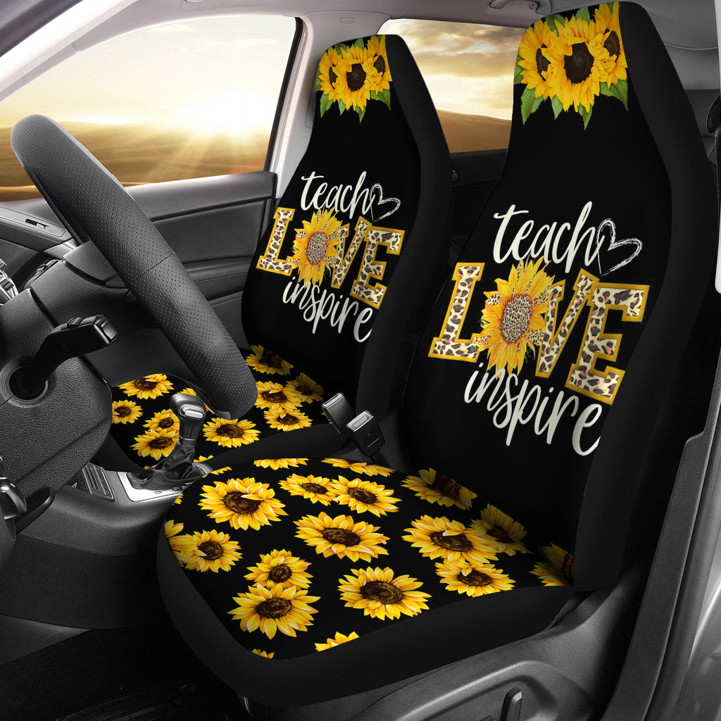 Teach Love Inspire Cute Sunflower Seat Covers