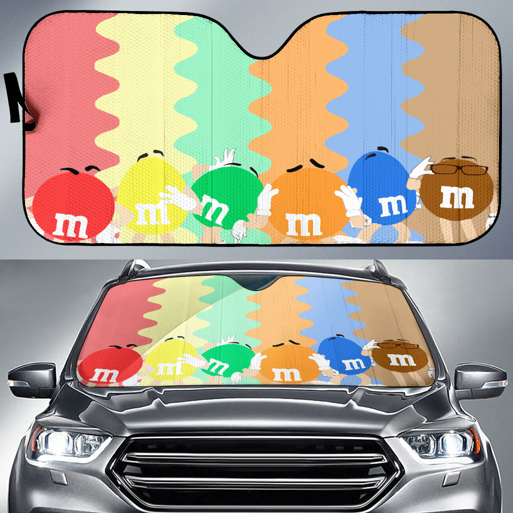 M&M Choco Illustration Auto Sun Shades