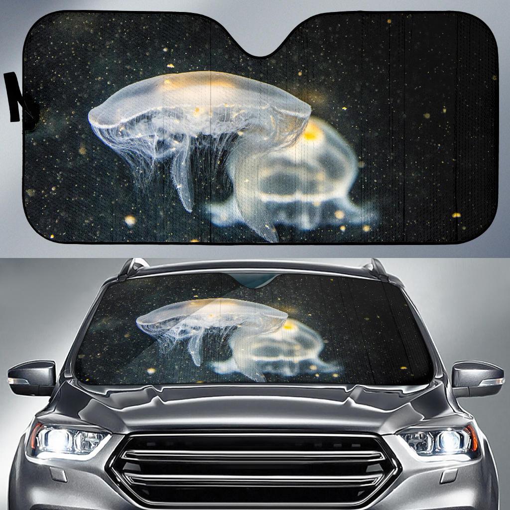 Jellyfishes Underwater Dark 5K Car Sun Shade Gift Ideas 2022