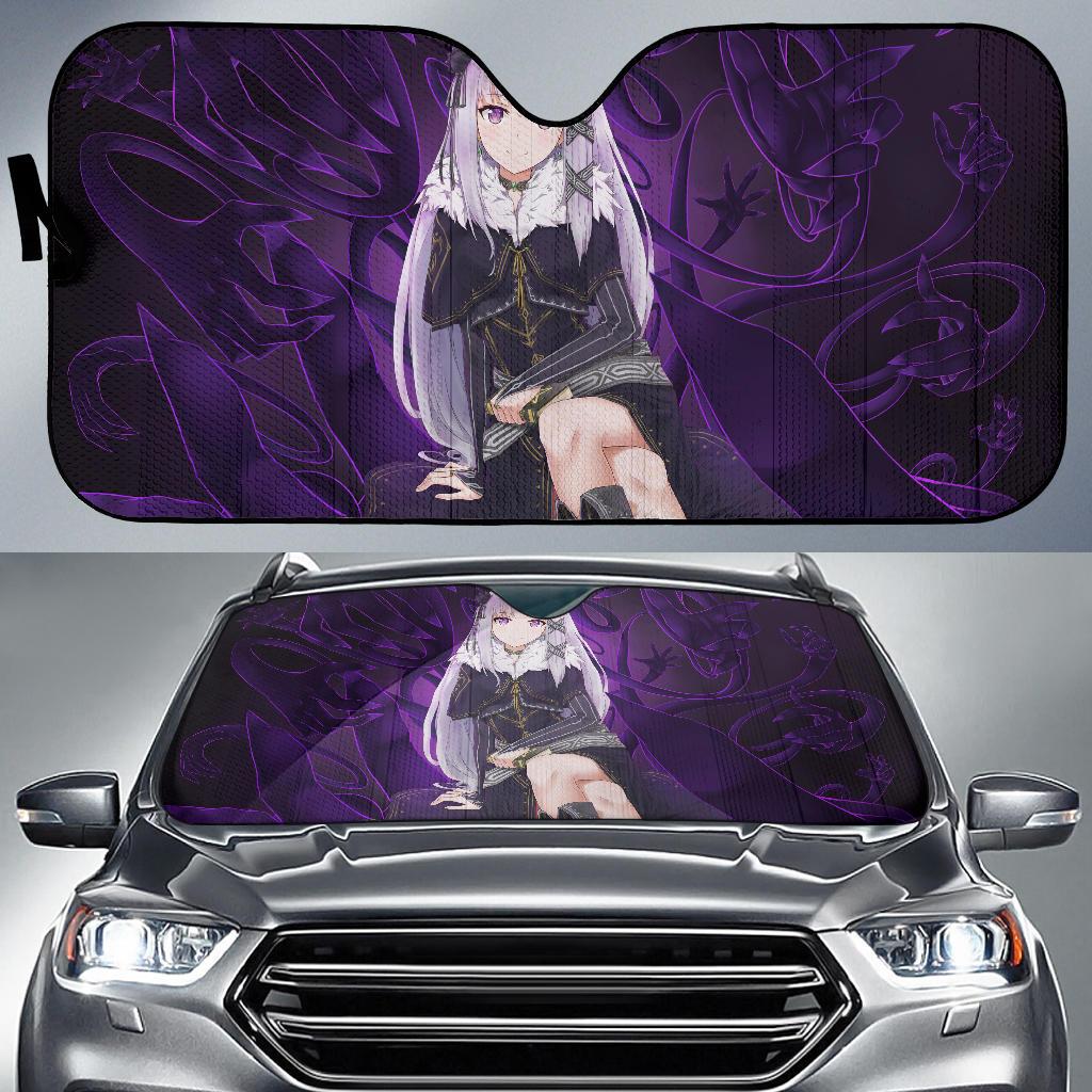 Rezero Emilia Hd 4K Car Sun Shade Gift Ideas 2022