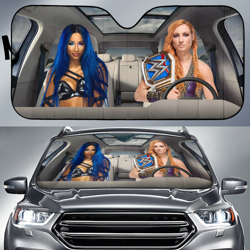 Charlotte Vs Alexa Bliss Wwe Driving Auto Sun Shade