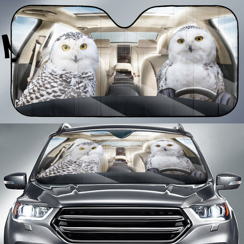 Two White Owls Sunshade