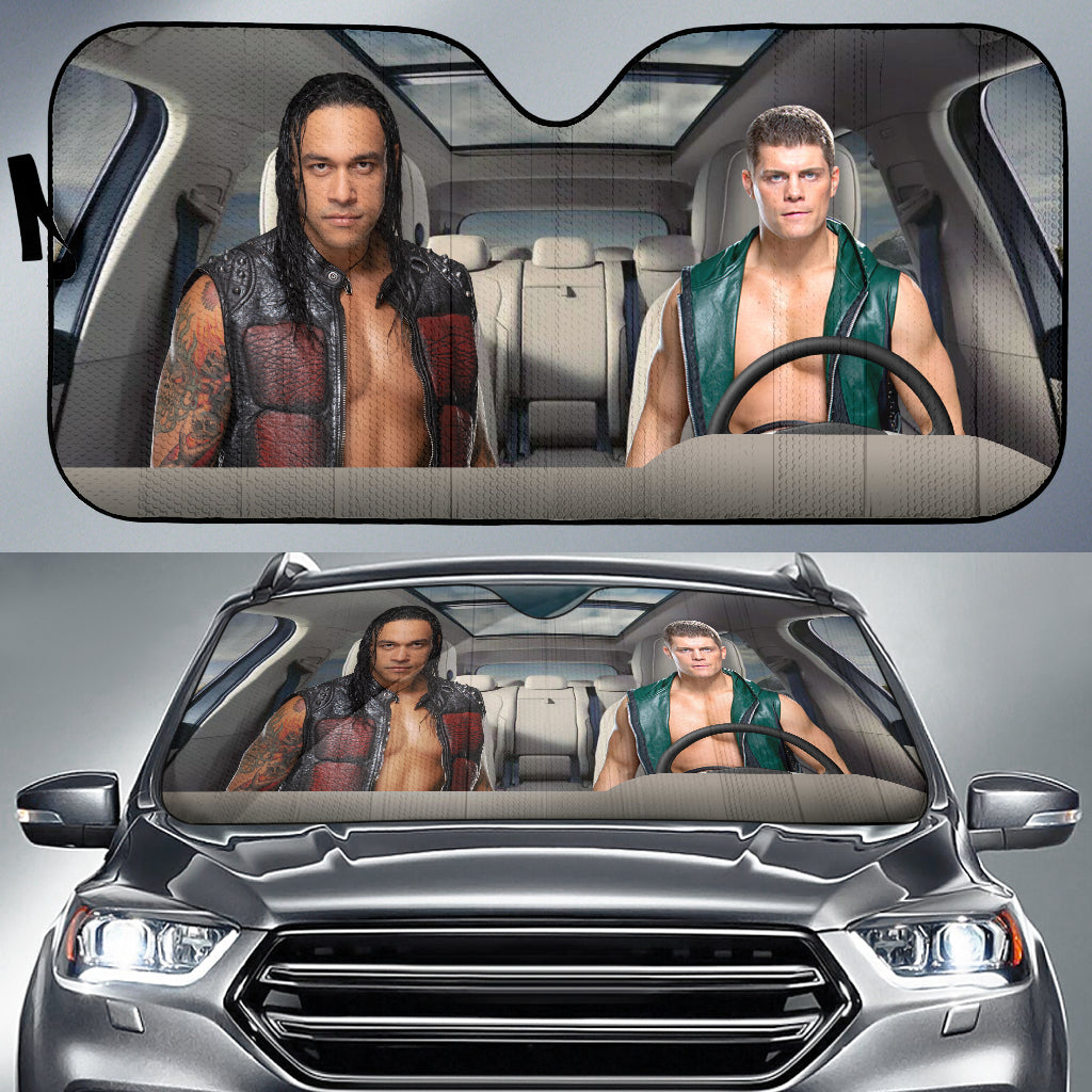 Cody Rhodes Vs Damian Priest Wwe Driving Auto Sun Shade