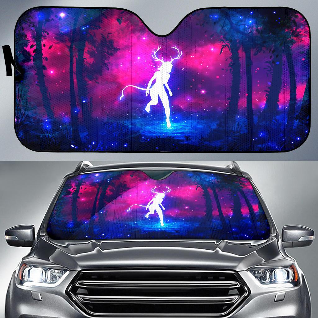 Jungle Forest Horns Fantasy Girl Neon Car Sun Shade Gift Ideas 2021