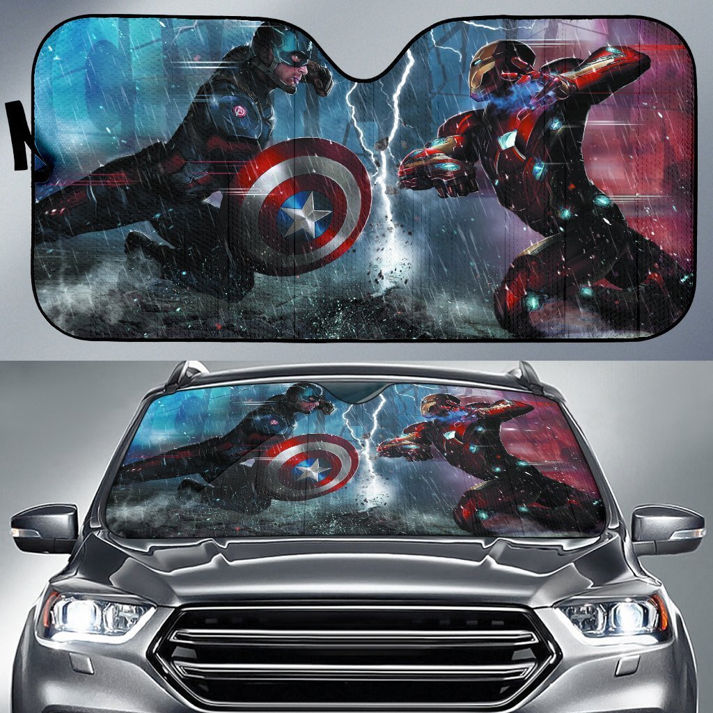 Captain America Vs Iron Man Auto Sun Shades Amazing Best Gift Ideas 2021