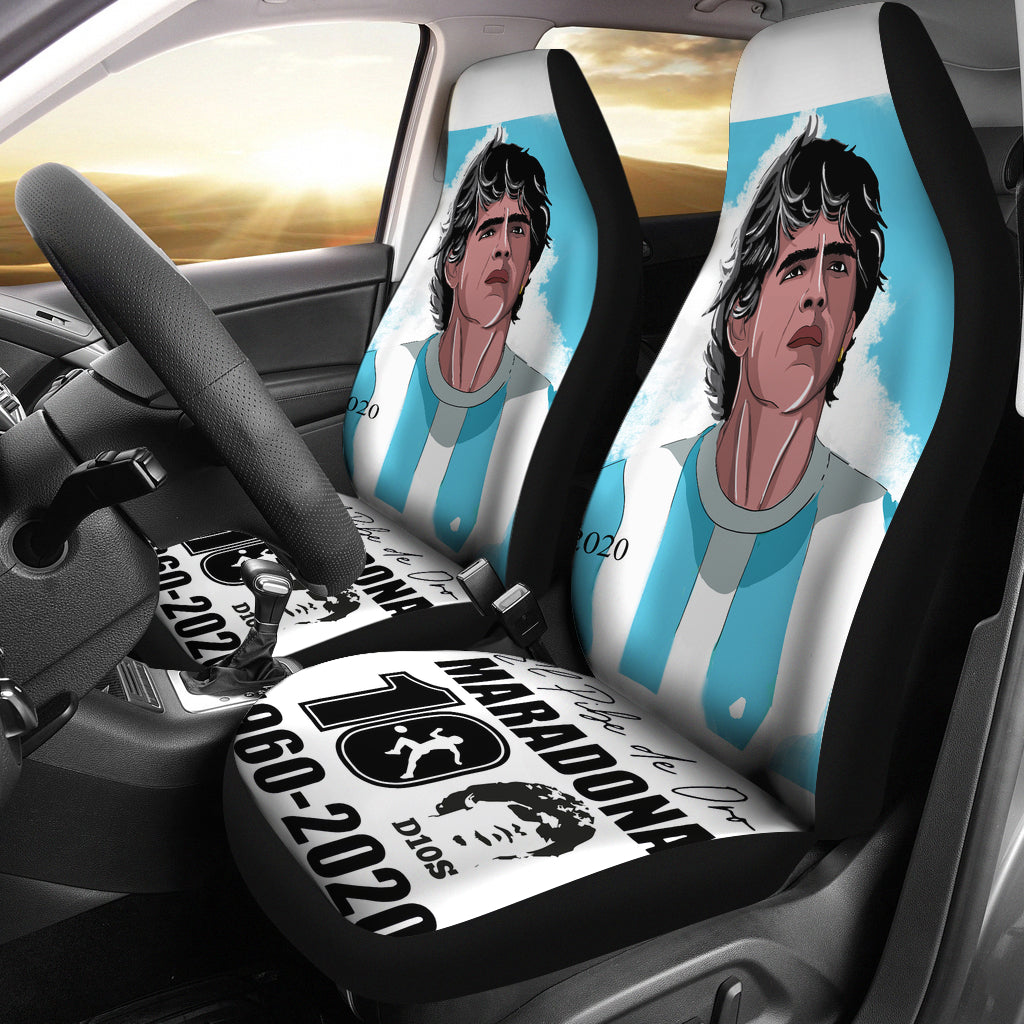 Painting Legend Diego Armando Maradona 10 Rip 1969 2022 Car Seat Covers Gift For Fooball