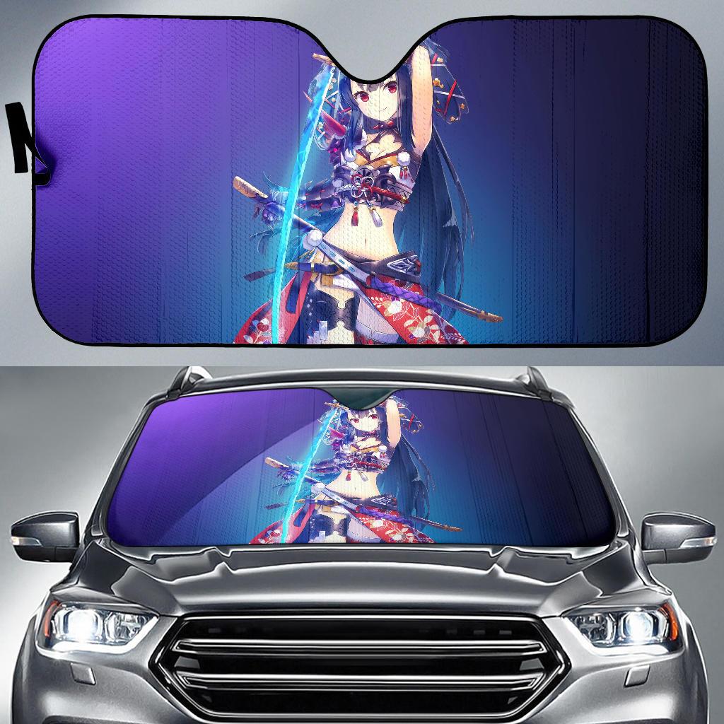 Warrior Girl Katana Girl 4K Car Sun Shade Gift Ideas 2022