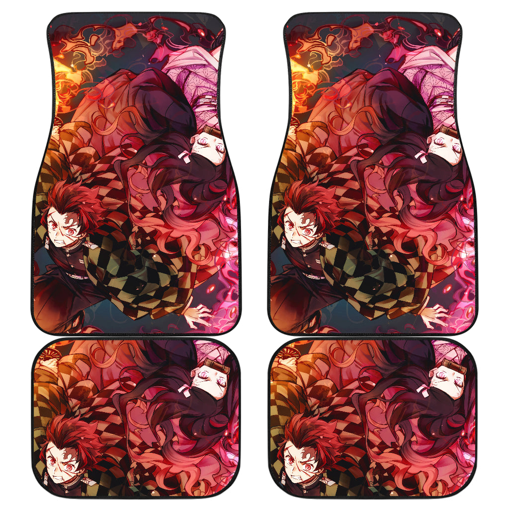 Tanjiro Kamado And Nezuko Kamado Demon Slayer Uniform 4 Anime Car Floor Mats Custom Car Accessories Car Decor 2021