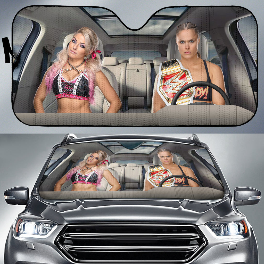 Ronda Rousey Vs Alexa Bliss Wwe Driving Auto Sun Shade