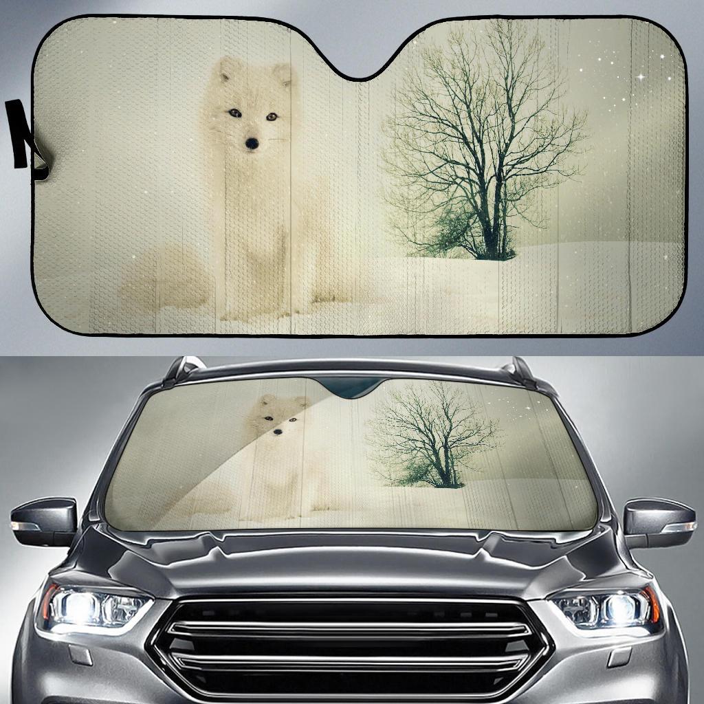 Arctic Fox Fuchs Snow Winter Hd Car Sun Shade Gift Ideas 2022