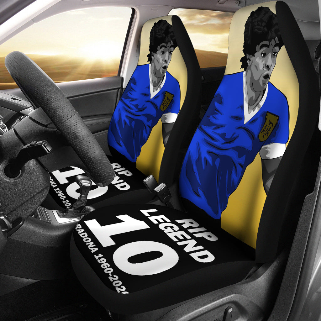 Yellow Rip Legend Diego Armando Maradona 10 Rip 1969 2022 Car Seat Covers Gift For Fooball