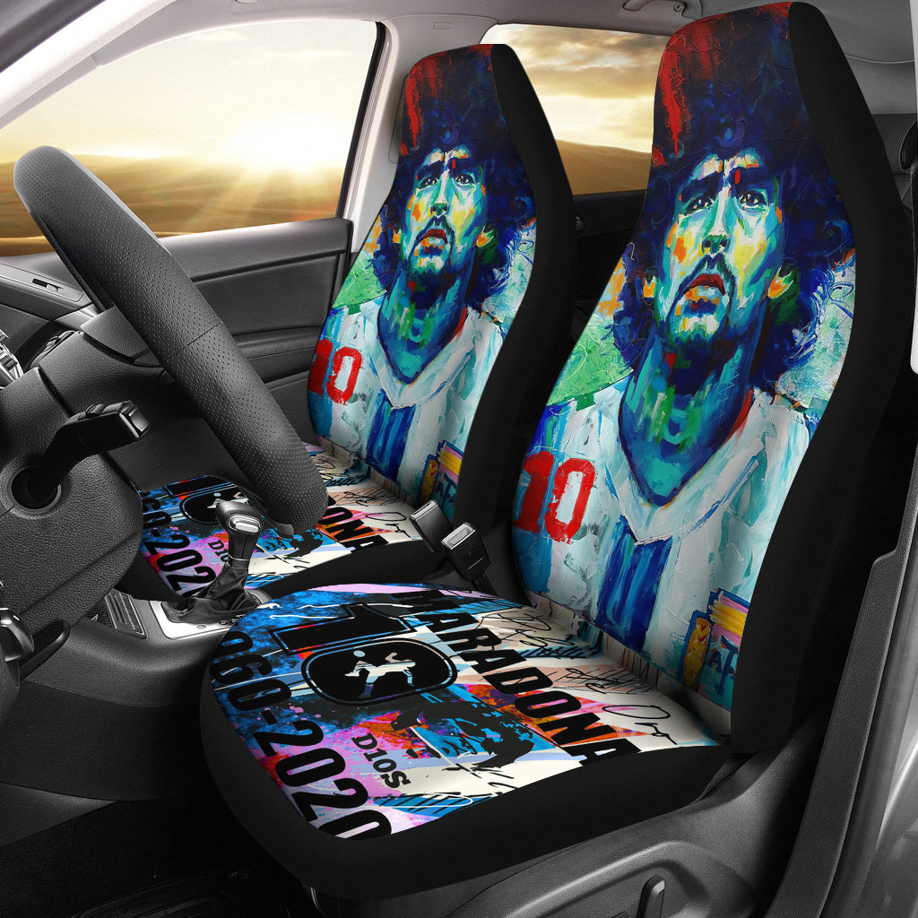 Colorful D10S Diego Armando Maradona 10 Rip 1969 2022 Car Seat Covers Gift For Fooball