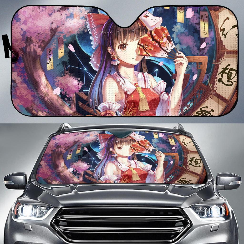 Reimu Hakurei Anime Girl Car Sun Shade Gift Ideas 2022