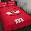 Chocolate M&M Red Quilt Bed Sets