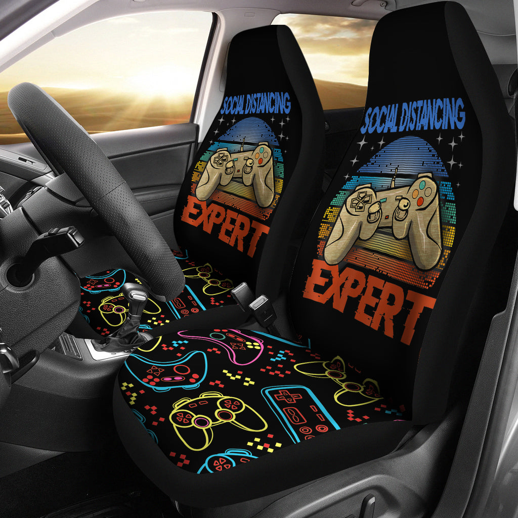 Social Distancing Expert Gaming Video Gamer Car Seat Covers