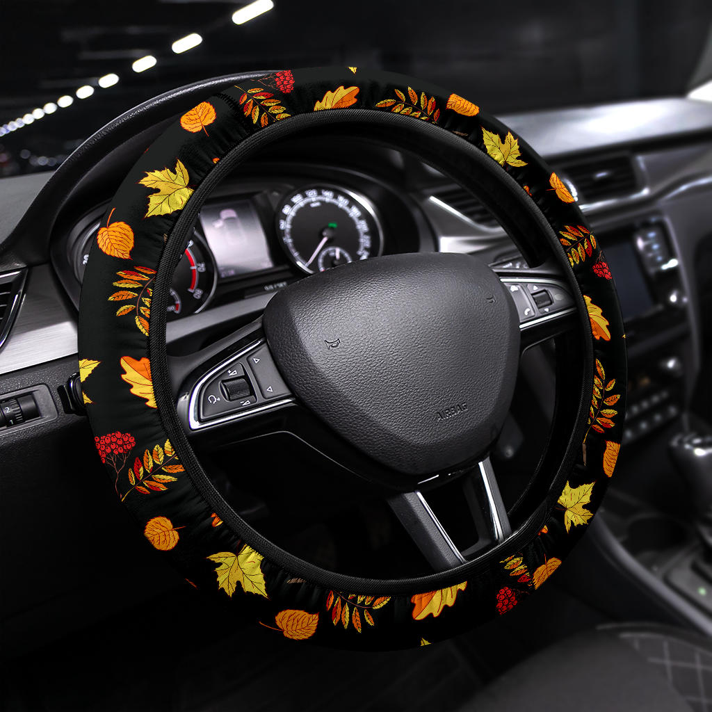 Autumn Leaves Pattern Steering Wheel Cover